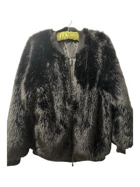 N: Philanthropy Beal Luxury Faux Fur Black Jacket Size L